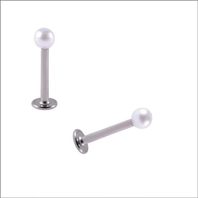 Aramat Jewels | Piercings | Witte Parel Helix Tragus oor piercing | | | |3mm | Staal | Volwassenen | Verkleurd niet