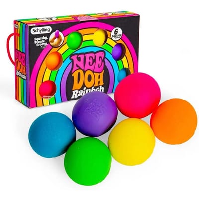 Nieuw populair stressverlichtend speelgoed regenboogkleur stressverlichtende bal knijp muziek geschenkdoos mini sensorisch knijpspeelgoed set red