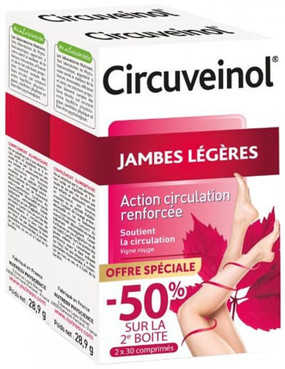 Nutreov Circuveinol Lichte Benen Set van 2 x 30 Tabletten Speciale Aanbieding