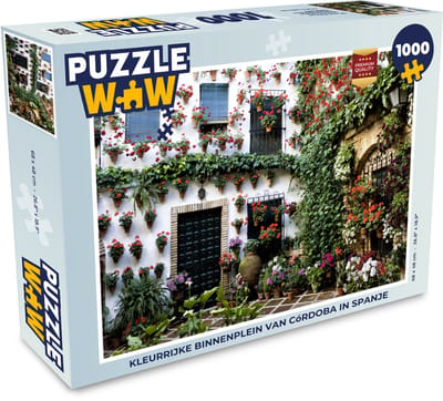Puzzel Kleurrijke binnenplein van Córdoba in Spanje - Legpuzzel - Puzzel 1000 stukjes volwassenen