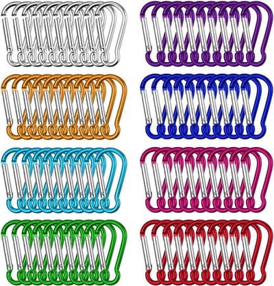 80 Mini-Karabijnhaken voor Sleutelhanger en Outdoor Activiteiten - Lichtgewicht Aluminium Clips (4,6 cm)