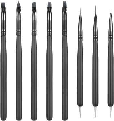 8 Stuks Nagelpenseel Set voor Gelnagels en Nageldesign