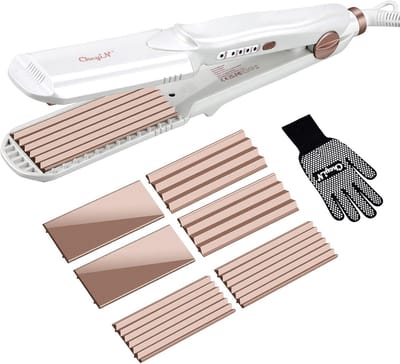 3-in-1 Haarkruller en Stijltang – Keramisch Crêpeijzer met Temperatuurregeling voor Perfecte Golven en Steil Haar