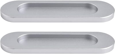 2-pack zelfklevende schuifdeurgrepen zonder boren, 10 x 3 cm, zilver, voor badkamer, keuken en kastdeuren