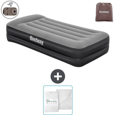 Bestway luchtbed - 1-Persoons - 97 x 191 x 46 cm - Grijs - Inclusief pomp en Hoeslaken