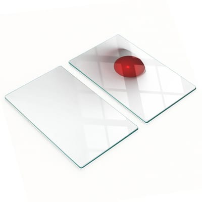 Duurzame en stijlvolle glazen borden met een abstract bolpatroon, 2x30x52 cm