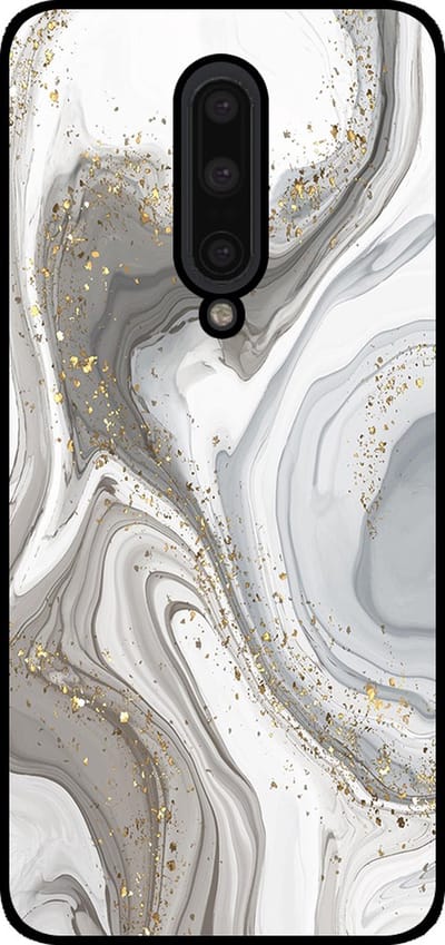 Smartphonica Telefoonhoesje Geschikt voor OnePlus 7 Pro met marmer opdruk - TPU backcover case marble design - Zilver geschikt voor OnePlus 7 Pro
