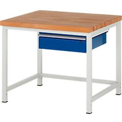 Werkbank serie 8001, vast, met schuiflade, B 1000 x D 900 X H 840 mm