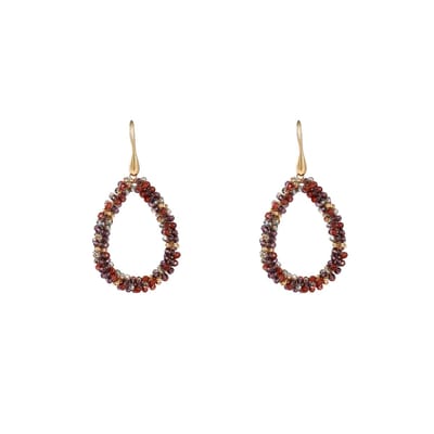 Go Dutch Label Oorhangers Drop Dangle Goud Burgundy