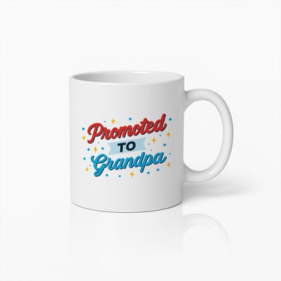 Promoted to Grandpa Mok 330ml – Grappig Cadeau voor Nieuwe Opa, Perfecte Zwangerschapsaankondiging Koffiebeker