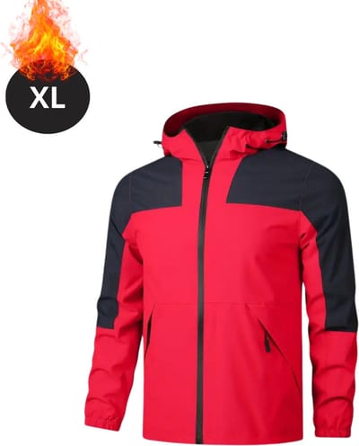Nivard Windjas Voor Heren - Parka - Lente & Herfst - Jas - Volwassen - Windjack - Windbreaker - Rits - Rood - Maat XL