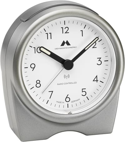 Draadloze Analoge Wekker met Snooze en Stijgend Alarm in Metallic Kleur