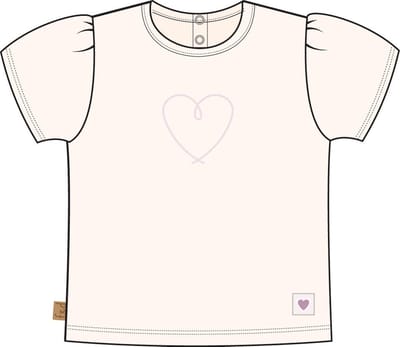 Frogs and Dogs - T-Shirt Heart | Egret - Katoen - Maat 74