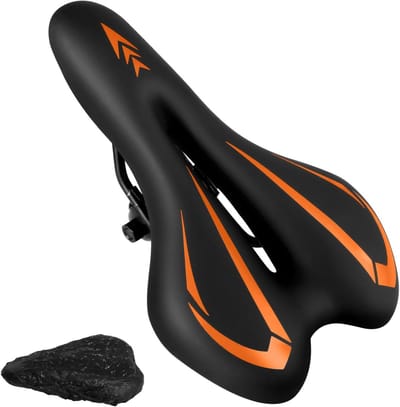 Fietszadel - Zacht Fietszadel - Comfortabel Fietsen - Gel en Spons Vulling - 28 x 16 cm - Oranje