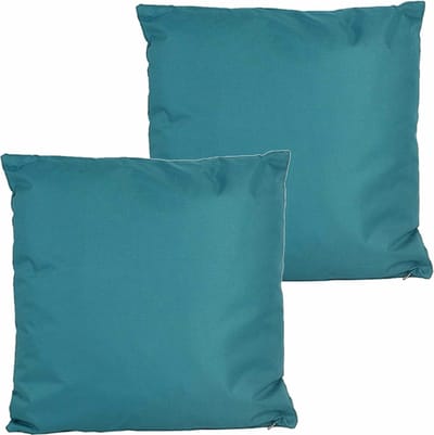 Anna's collection buitenkussen - 2x - petrol blauw - 60 x 60 cm - binnen/buiten