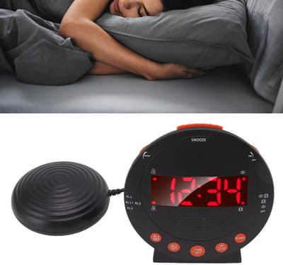 Allecto - Alarmklok met Vibratie - 110dB Geluid - Ideaal voor Diepe Slapers - Betrouwbare Wektijd - Geschikt voor Slaapkamers - Kleur Zwart
