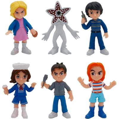 Figurine d'Action Modèle Demogorgon Eleven Dustin Barb Steve de la série Periphery, la plus récente, 6 pièces/set, Jouets de Collection pour Enfants, Cadeau gray