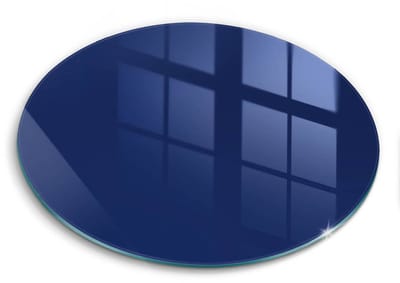 Wallfluent Glazen Snijplanken - Blauw Snijplanken Glas - 30fi cm - Donkerblauw Snijplanken van Glas - Glazen Keukenplank - Decoratieve Glazen Snijplank - Glazen Snijplank met Antislip
