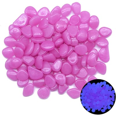 50 pièces de Pierres Lumineuses 1cm, Pierres Fluorescentes, Vases à Fleurs, Plantes en Pot, Aquariums, Décoration de Paysage, Pierres de Stockage Lumineuses Auto-Lumineuses 50pcs violet
