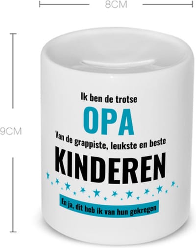 Akyol - ik ben de trotste opa van de grappigste, leukste en beste kinderen, en ja dit heb ik van hun gekregen koffiemok - theemok - Opa - de trotste opa - verjaardag - verjaardagscadeau - cadeautje voor opa - opa artikelen - gift - 350 ML inhoud