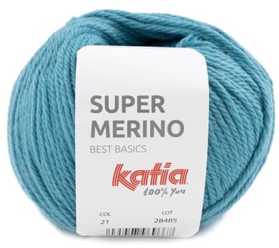 Katia Super Merino - 21 waterblauw - Wol/Acryl Garen