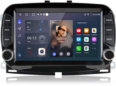JUNSUN Autoradio - Geschikt voor Fiat 500 2016-2019 - Android 15 - Draadloze Carplay & Android Auto - Bluetooth, GPS-navigatiesysteem, 7-inch Touchscreen, Stuurwielbediening, WiFi, USB, DSP, 2GB+64GB, Quad-core processor