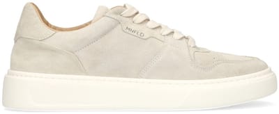 Manfield - Heren - Licht grijze suède sneakers - Maat 40