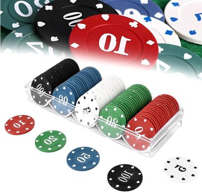 300 Poker Chips Set met Poker Case en Zwarte Fluwelen Tas - Inclusief 5 Kleurrijke Counters voor Spelletjesavonden