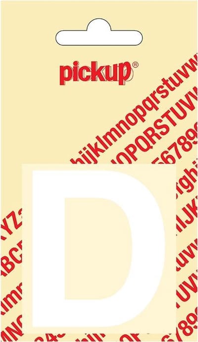 Pickup plakletter Helvetica 60 mm - wit D