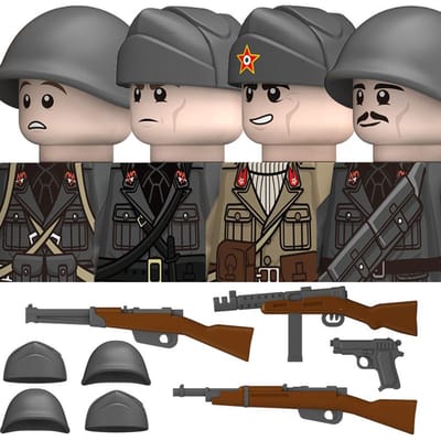 Militair WO2 Duitse Marine Pantser Troepen Bouwstenen VS 101ste Groot-Brittannië Sovjet-Unie Soldaten Infanterie Wapens Blokken Speelgoed Kinderen