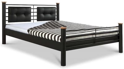 Bed Box Wonen Luna metalen bed Zwart 160x200 cm