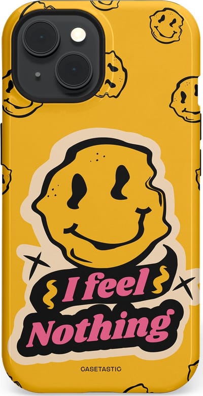 Casetastic hoesje geschikt voor Apple iPhone 15 - MagSafe - Dubbellaagse bescherming - Alles is niks - Fashion Case - Okergeel Zwart Zand