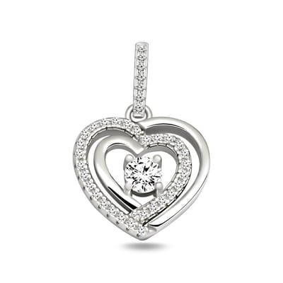 Juwelier Zwartevalk zilveren (gerhodineerd) hartje hanger met zirkonia - 24.291