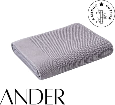 ANDER™ Bamboe Babydeken 75x100 cm Grijs – 100% bamboo zachte Deken voor Baby
