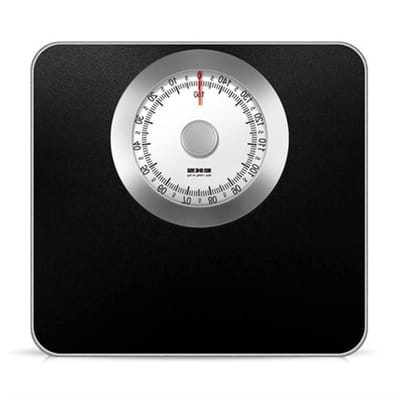 Digitale Personenweegschaal - Badkamerweegschaal Lichaamsgewicht - Gezondheid Meten - Mechanisch Geen Batterijen - 150kg Capaciteit - Zwart