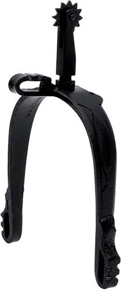 Roldan Country Black Oxide Coated Long Straight Neck Rowel English Sporen Zwart