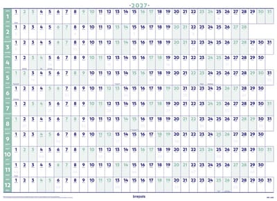 Brepols JAARPLANNER 2027 [1.853] - Jaar planner - Posterformaat - 82 x 59 cm