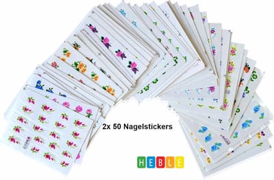 100 x~Kleurrijke~Nagelstickers~voor~een~Opvallend~Resultaat - van Heble®