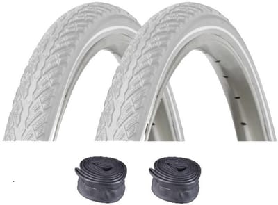 set 2 stuks 28 x1.60 inch Fietsband ERTRO 42-622 Binnenband + Buitenband met reflectie - Grijs