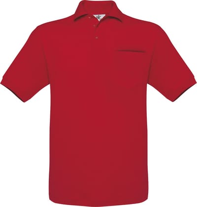 Unisex Polo Safran Pocket merk B&C Rood maat M