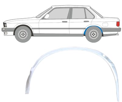 Binnenste reparatiepaneel achter wielkast voor BMW 3 E30 1982-1994 / Links
