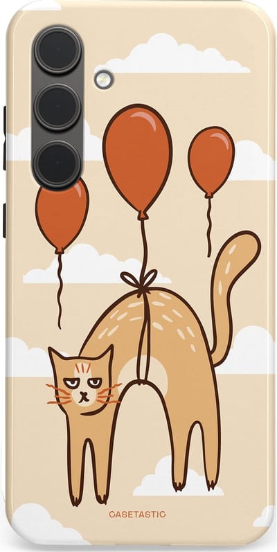 Casetastic Hoesje Geschikt voor Samsung S24 Plus - Stijlvolle Beschermende Duo-layer Case - Kattenfeest Ballonnen