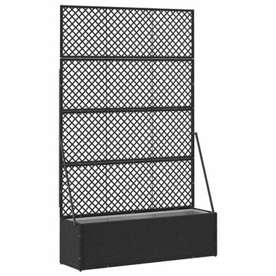 vidaXL - Tuinhek - plantenbak - Zwart - 105 - x - 30 - x - 170 - cm - Metaal