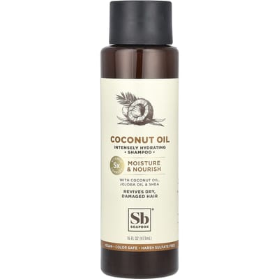 Boîte à savon, shampoing, hydratant et nourrissant, huile de coco, 16 fl oz (473ml) white