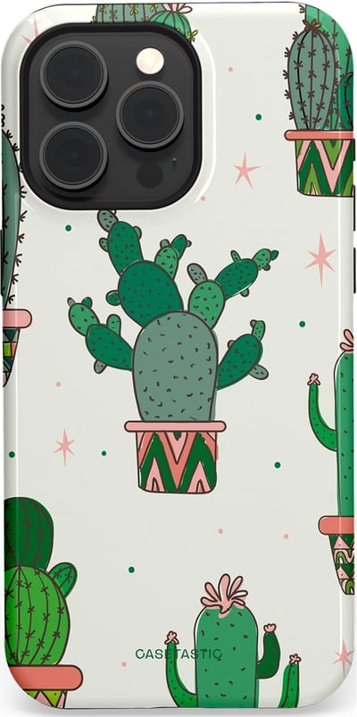 Casetastic Hoesje Geschikt voor Apple iPhone 15 Pro Max Magsafe - Stijlvolle Beschermende Duo-layer Case - Zonnige Cactus