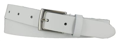 Casual Leren Dames/Heren Riem | 3cm breed | Riemmaat: 90cm (totale lengte: 105cm) | 100% echt leer | Nikkelvrije gesp | Kleur: wit
