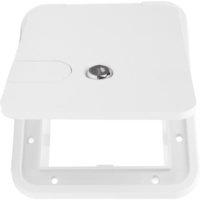 145 X 116mm RV Stroomkabel Luik met RVS Slot en Sleutels 180 Graden Opening Elektrische Toegangsdeur voor white