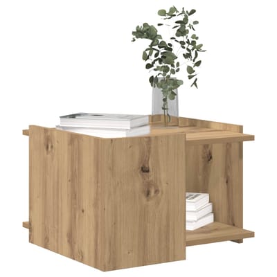 vidaXL - Salontafel - Artisanaal - eiken - 50,5 - x - 50 - x - 33 - cm - Bewerkt - hout