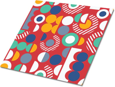 Tulup PVC Tegels - Geometrisch Vintage Patroon Vinyl Tegels - 30 cm x 30 cm - Veelkleurig Zelfklevende PVC Tegels - Verpakking van 9 stuks - Zelfklevende Vinyl Tegels - Kinderen Plaktegels - Vinyl Vloer Tegels - Plaktegels keuken en Badkamer