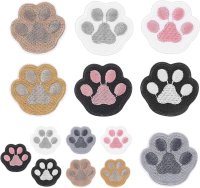 14-delige Set Pootafdruk Patches voor Kleding - Diverse Maten, IJzeren en Borduur Patches voor Jeans, Jassen en DIY Creaties